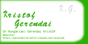 kristof gerendai business card